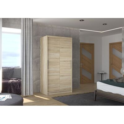 Fun Möbel Schiebetürenschrank Schrank Nr.115 in Sonoma Eiche matt 100x200x58 cm Fun Möbel Schiebetürenschrank Schrank Nr.115 in Sonoma Eiche matt 100x200x58 cm