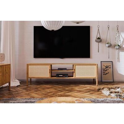 Fun Möbel Lowboard TV-Schrank SAGA Eiche massiv 204x64x46 cm Fun Möbel Lowboard TV-Schrank SAGA Eiche massiv 204x64x46 cm
