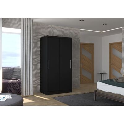 Fun Möbel Schiebetürenschrank Schrank Nr.115 in Schwarz matt 100x200x58 cm Fun Möbel Schiebetürenschrank Schrank Nr.115 in Schwarz matt 100x200x58 cm