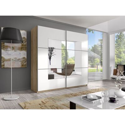 Fun Moebel Schiebetürenschrank Schrank ALVAR Sanremo Eiche-Weiss 221x210 cm Fun Moebel Schiebetürenschrank Schrank ALVAR Sanremo Eiche-Weiss 221x210 cm