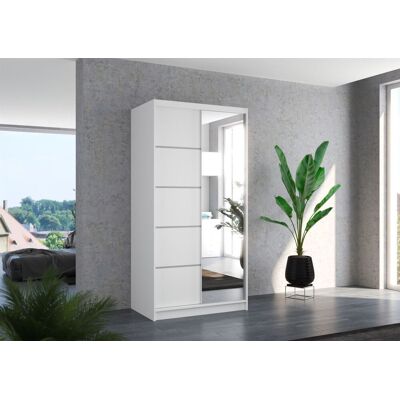 Fun Möbel Schiebetürenschrank Schrank Nr.125 in Weiß matt 100x200x58 cm Fun Möbel Schiebetürenschrank Schrank Nr.125 in Weiß matt 100x200x58 cm