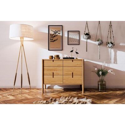 Fun Möbel Kommode Schrank SAGA Eiche massiv 97x79x46 cm Fun Möbel Kommode Schrank SAGA Eiche massiv 97x79x46 cm