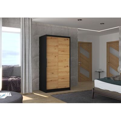 Fun Möbel Schiebetürenschrank Schrank Nr.115 in Schwarz- Artisan matt 100x200x58 cm Fun Möbel Schiebetürenschrank Schrank Nr.115 in Schwarz- Artisan matt 100x200x58 cm