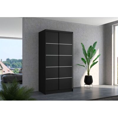 Fun Möbel Schiebetürenschrank Schrank Nr.130 in Schwarz matt 100x200x58 cm Fun Möbel Schiebetürenschrank Schrank Nr.130 in Schwarz matt 100x200x58 cm