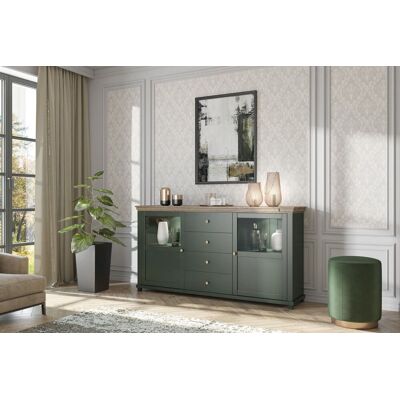 Fun Moebel Sideboard HOME Anrichte 181 cm inkl.LED Beleuchtung Grün Eiche Lefkas Fun Moebel Sideboard HOME Anrichte 181 cm inkl.LED Beleuchtung Grün Eiche Lefkas
