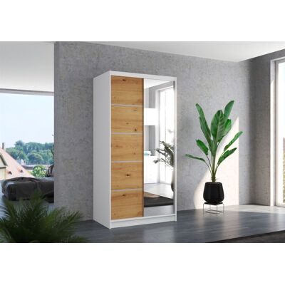 Fun Möbel Schiebetürenschrank Schrank Nr.125 in Weiß- Artisan matt 100x200x58 cm Fun Möbel Schiebetürenschrank Schrank Nr.125 in Weiß- Artisan matt 100x200x58 cm
