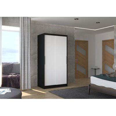 Fun Möbel Schiebetürenschrank Schrank Nr.115 in Schwarz- Weiß matt 100x200x58 cm Fun Möbel Schiebetürenschrank Schrank Nr.115 in Schwarz- Weiß matt 100x200x58 cm