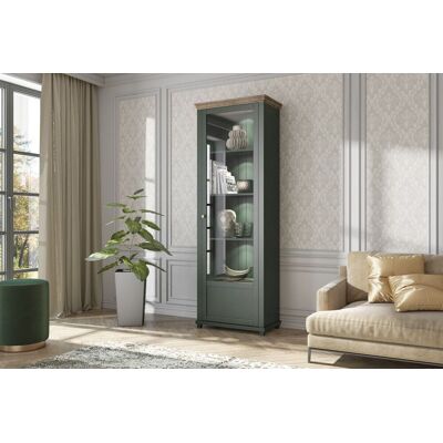Fun Moebel Vitrine HOME 71x200 cm inkl.LED Beleuchtung Grün Eiche Lefkas Fun Moebel Vitrine HOME 71x200 cm inkl.LED Beleuchtung Grün Eiche Lefkas