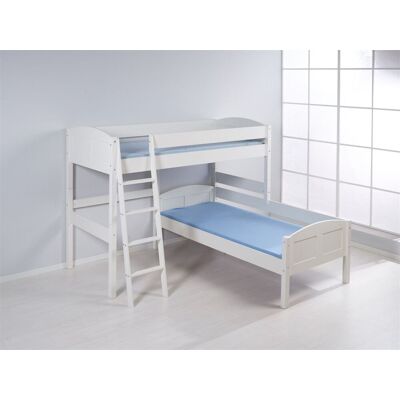 Fun Möbel Hochbett Etagenbett L-Bett - MARTI 2 - Kiefer Weiss inkl.2 x Rollrost Fun Möbel Hochbett Etagenbett L-Bett - MARTI 2 - Kiefer Weiss inkl.2 x Rollrost