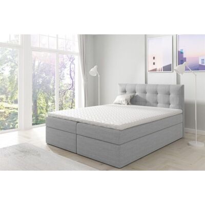 Fun Moebel - OVIEDO - Hellgrau 140x200 - Boxspringbett Fun Moebel - OVIEDO - Hellgrau 140x200 - Boxspringbett