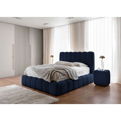 Fun Möbel Polsterbett Doppelbett Set.4 CARSON 200x200cm Stoff Catch Me Dunkelblau Fun Möbel Polsterbett Doppelbett Set.4 CARSON 200x200cm Stoff Catch Me Dunkelblau