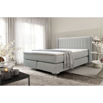 Fun Möbel Boxspringbett Schlafzimmerbett AGNUS 160x200cm in Stoff Salvador Hellgrau Fun Möbel Boxspringbett Schlafzimmerbett AGNUS 160x200cm in Stoff Salvador Hellgrau