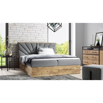 Fun Moebel OUTLET Boxspringbett Bett DAIMON 120x200cm Lancelot Eiche Stoff Grau inkl. Be... Fun Moebel OUTLET Boxspringbett Bett DAIMON 120x200cm Lancelot Eiche Stoff Grau inkl. Be...