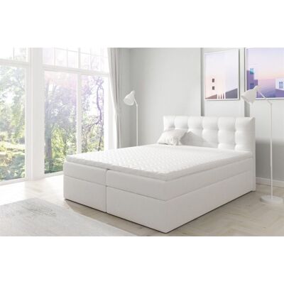 Fun Moebel Boxspringbett Schlafzimmerbett OVIEDO 180x200cm Kunstleder Weiss Fun Moebel Boxspringbett Schlafzimmerbett OVIEDO 180x200cm Kunstleder Weiss