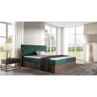 Fun Moebel Boxspringbett Bett BROMIA 200x200cm Dunkel Eiche Stoff Grün inkl. Bettkasten Fun Moebel Boxspringbett Bett BROMIA 200x200cm Dunkel Eiche Stoff Grün inkl. Bettkasten