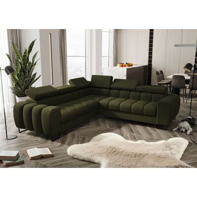 Fun Moebel Ecksofa Schlafsofa BASTIEN in Stoff Aragon Grün Seite Universal Fun Moebel Ecksofa Schlafsofa BASTIEN in Stoff Aragon Grün Seite Universal