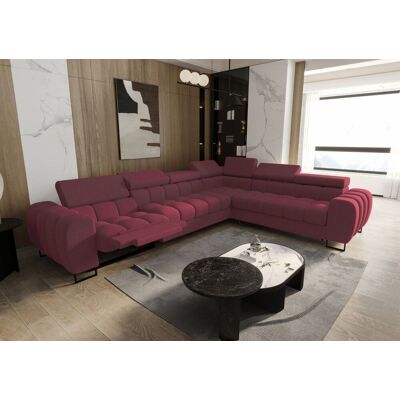Fun Moebel Ecksofa Schlafsofa BASTIEN RELAX in Stoff Gemma Bordeaux Ottomane Rechts Fun Moebel Ecksofa Schlafsofa BASTIEN RELAX in Stoff Gemma Bordeaux Ottomane Rechts