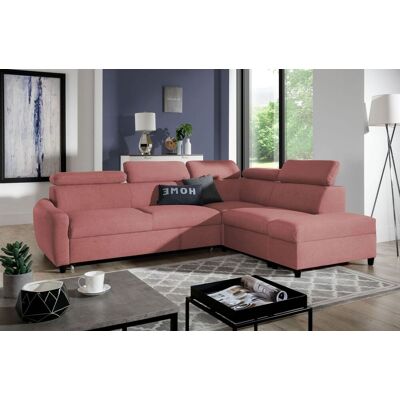 Fun Möbel Ecksofa Schlafsofa Sofa ANTON in Stoff Esito Rosa Ottomane Rechts Fun Möbel Ecksofa Schlafsofa Sofa ANTON in Stoff Esito Rosa Ottomane Rechts