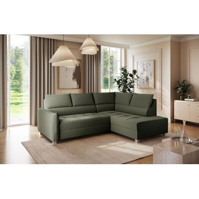 Fun Möbel Ecksofa Schlafsofa Sofa MARNO in Stoff Vogue Moosgrün Ottomane Rechts Fun Möbel Ecksofa Schlafsofa Sofa MARNO in Stoff Vogue Moosgrün Ottomane Rechts