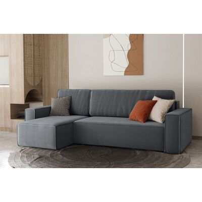 Fun Moebel Ecksofa Schlafsofa Sofa MARIS Stoff Asphalt Ottomane Links Fun Moebel Ecksofa Schlafsofa Sofa MARIS Stoff Asphalt Ottomane Links