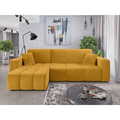 Fun Möbel Ecksofa mit Schlaffunktion Sofa DAGNY in Stoff Kronos Senfgelb Ottomane Links Fun Möbel Ecksofa mit Schlaffunktion Sofa DAGNY in Stoff Kronos Senfgelb Ottomane Links