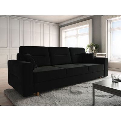 BELMIRA - BELMIRA - Schwarz - 3-Sitzer - Schlafsofa BELMIRA - BELMIRA - Schwarz - 3-Sitzer - Schlafsofa