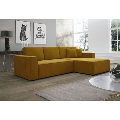 Fun Moebel Ecksofa Schlafsofa Sofa CONOR PREMIUM Stoff Kronos Goldbraun Ottomane Rechts Fun Moebel Ecksofa Schlafsofa Sofa CONOR PREMIUM Stoff Kronos Goldbraun Ottomane Rechts