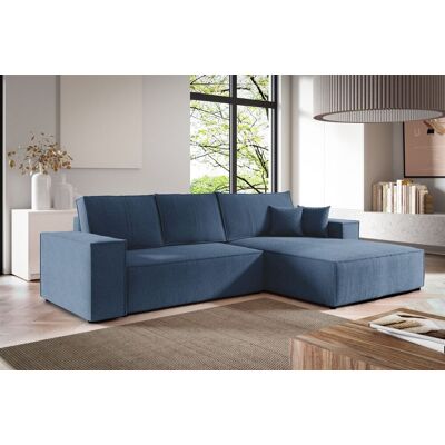 Fun Möbel Ecksofa Schlafsofa LEVIO Stoff ARAGON Dunkelblau Ottomane Rechts Fun Möbel Ecksofa Schlafsofa LEVIO Stoff ARAGON Dunkelblau Ottomane Rechts