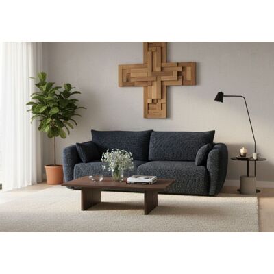 Fun Möbel Sofa 3-Sitzer mit Schlaffunktion RUDEN in Stoff Bello Dunkelblau Fun Möbel Sofa 3-Sitzer mit Schlaffunktion RUDEN in Stoff Bello Dunkelblau