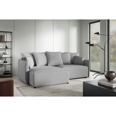 Fun Möbel Ecksofa Schlafsofa Sofa MINEA in Stoff Abriamo Grau Ottomane Links Fun Möbel Ecksofa Schlafsofa Sofa MINEA in Stoff Abriamo Grau Ottomane Links