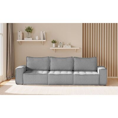 Fun Möbel Sofa Modulsofa 3-teilig SANDE 3-Sitzer Stoff Raven Grau Fun Möbel Sofa Modulsofa 3-teilig SANDE 3-Sitzer Stoff Raven Grau