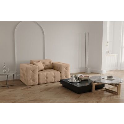 Fun Moebel Sessel Designersessel CHANTAL in Stoff Opera Velvet Beige Fun Moebel Sessel Designersessel CHANTAL in Stoff Opera Velvet Beige