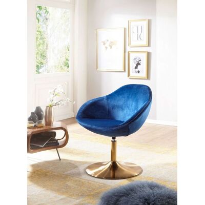 Fun Möbel - TULU Loungesessel - Blau - Gold - Lounge chair Fun Möbel - TULU Loungesessel - Blau - Gold - Lounge chair