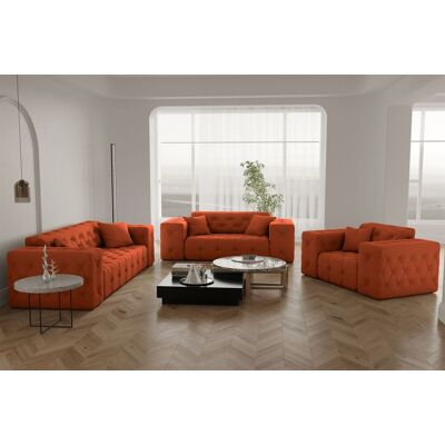 Fun Moebel - CHANTAL - Orange - Opera Velvet - Sofa set Fun Moebel - CHANTAL - Orange - Opera Velvet - Sofa set