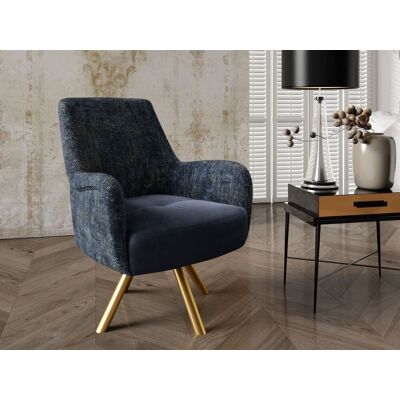Fun Möbel Sessel Drehsessel VALERIE in Stoff Touch Me und Elisa Velvet Dunkelblau Fun Möbel Sessel Drehsessel VALERIE in Stoff Touch Me und Elisa Velvet Dunkelblau