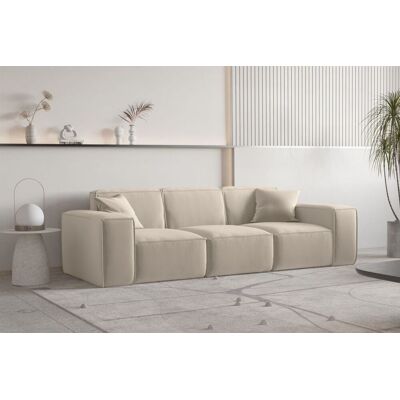 Fun Moebel Sofa Designersofa CELES PREMIUM 3-Sitzer in Stoff Opera Velvet Beige Fun Moebel Sofa Designersofa CELES PREMIUM 3-Sitzer in Stoff Opera Velvet Beige