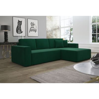 Fun Moebel Ecksofa Schlafsofa Sofa CONOR Stoff Kronos Dunkelgrün Ottomane Rechts Fun Moebel Ecksofa Schlafsofa Sofa CONOR Stoff Kronos Dunkelgrün Ottomane Rechts