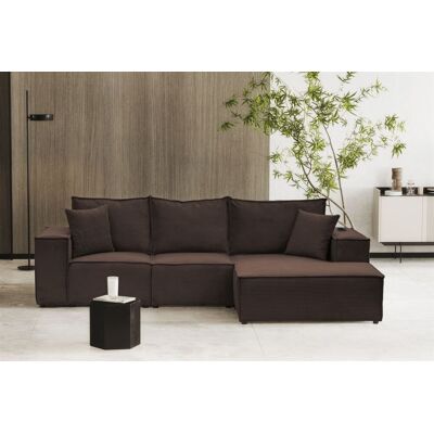 Fun Möbel Ecksofa Sofa ALVARO inkl. QI Ladegerät Stoff Poso Braun Ottomane Rechts Fun Möbel Ecksofa Sofa ALVARO inkl. QI Ladegerät Stoff Poso Braun Ottomane Rechts