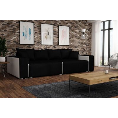 Fun Moebel Big Sofa Couchgarnitur REGGIO Megasofa mit Schlaffunktion Weiss-Schwarz Fun Moebel Big Sofa Couchgarnitur REGGIO Megasofa mit Schlaffunktion Weiss-Schwarz