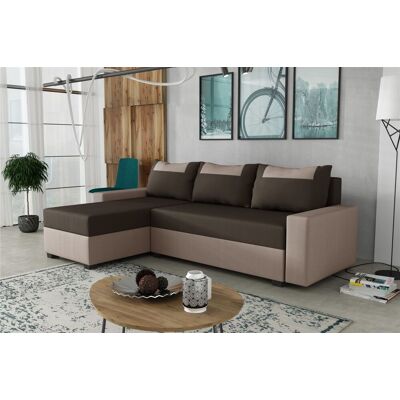 Fun Möbel Ecksofa Schlafsofa Sofa HEDVIG LUX Manila Hellbraun- Dunkelbraun Ottomane Links Fun Möbel Ecksofa Schlafsofa Sofa HEDVIG LUX Manila Hellbraun- Dunkelbraun Ottomane Links