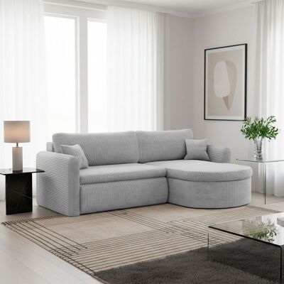 Fun Möbel Ecksofa Schlafsofa FELIZ Stoff Poso Hellgrau Ottomane Rechts Fun Möbel Ecksofa Schlafsofa FELIZ Stoff Poso Hellgrau Ottomane Rechts