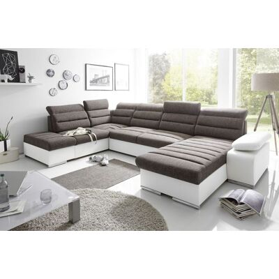 Fun Moebel - PASCARA - Weiß - U-Form - Sofabett Fun Moebel - PASCARA - Weiß - U-Form - Sofabett