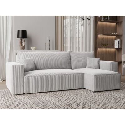 Fun Möbel Ecksofa Schlafsofa Sofa ADARA in Stoff Poso Hellgrau Ottomane Rechts Fun Möbel Ecksofa Schlafsofa Sofa ADARA in Stoff Poso Hellgrau Ottomane Rechts