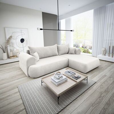 Fun Möbel Ecksofa Schlafsofa ANIKE Stoff Now or Never Creme Ottomane Rechts Fun Möbel Ecksofa Schlafsofa ANIKE Stoff Now or Never Creme Ottomane Rechts