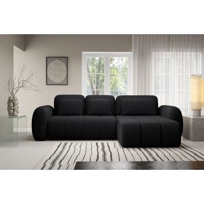 Fun Möbel Ecksofa Schlafsofa Sofa CARIA in Stoff Quelle Schwarz Ottomane Rechts Fun Möbel Ecksofa Schlafsofa Sofa CARIA in Stoff Quelle Schwarz Ottomane Rechts