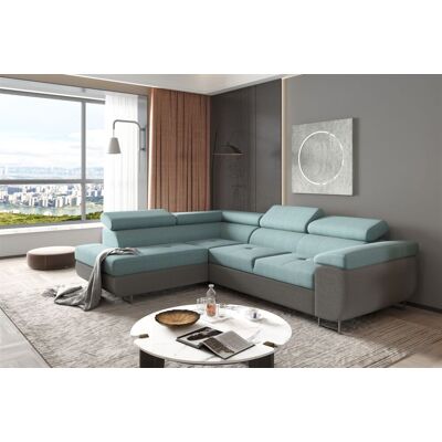 Fun Moebel Ecksofa Sofa JADE Stoff Sawana Dunkelgrau-Meeresgrün mit Schlaffunktion Ottom... Fun Moebel Ecksofa Sofa JADE Stoff Sawana Dunkelgrau-Meeresgrün mit Schlaffunktion Ottom...