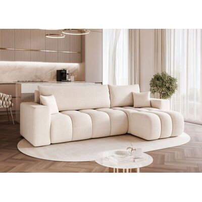 Fun Möbel Ecksofa Schlafsofa Sofa ANABEL in Stoff Quelle Weiß Ottomane Rechts Fun Möbel Ecksofa Schlafsofa Sofa ANABEL in Stoff Quelle Weiß Ottomane Rechts
