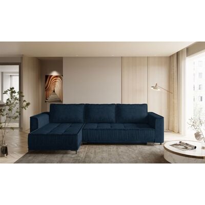 Fun Möbel Ecksofa Schlafsofa Sofa JUNA Stoff Terra Dunkelblau Ottomane Links Fun Möbel Ecksofa Schlafsofa Sofa JUNA Stoff Terra Dunkelblau Ottomane Links