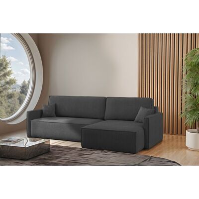 Fun Moebel Ecksofa Schlafsofa Sofa LOUIS Stoff Scala Dunkelgrau Ottomane Rechts Fun Moebel Ecksofa Schlafsofa Sofa LOUIS Stoff Scala Dunkelgrau Ottomane Rechts