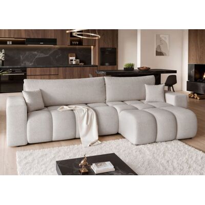 Fun Möbel Ecksofa Schlafsofa Sofa ANABEL MAX in Stoff Centaur Hellgrau Ottomane Rechts Fun Möbel Ecksofa Schlafsofa Sofa ANABEL MAX in Stoff Centaur Hellgrau Ottomane Rechts